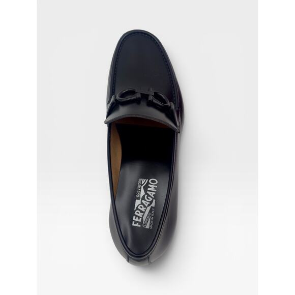 Ferragamo Rolo Gancini Black Calf Leather Loafers Men’s 11.5/ US 12.5 main image 4
